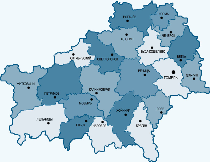 Гомельская обл карта